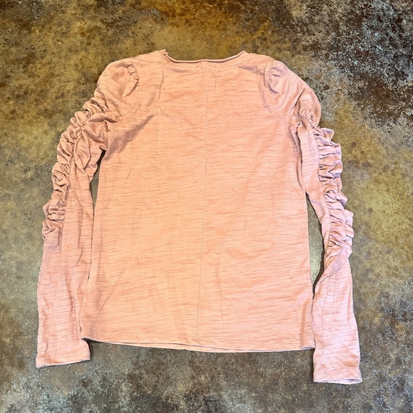 Free People Natasha Puffed Shoulder Long Sleeve Tee small - Picture 2 of 5